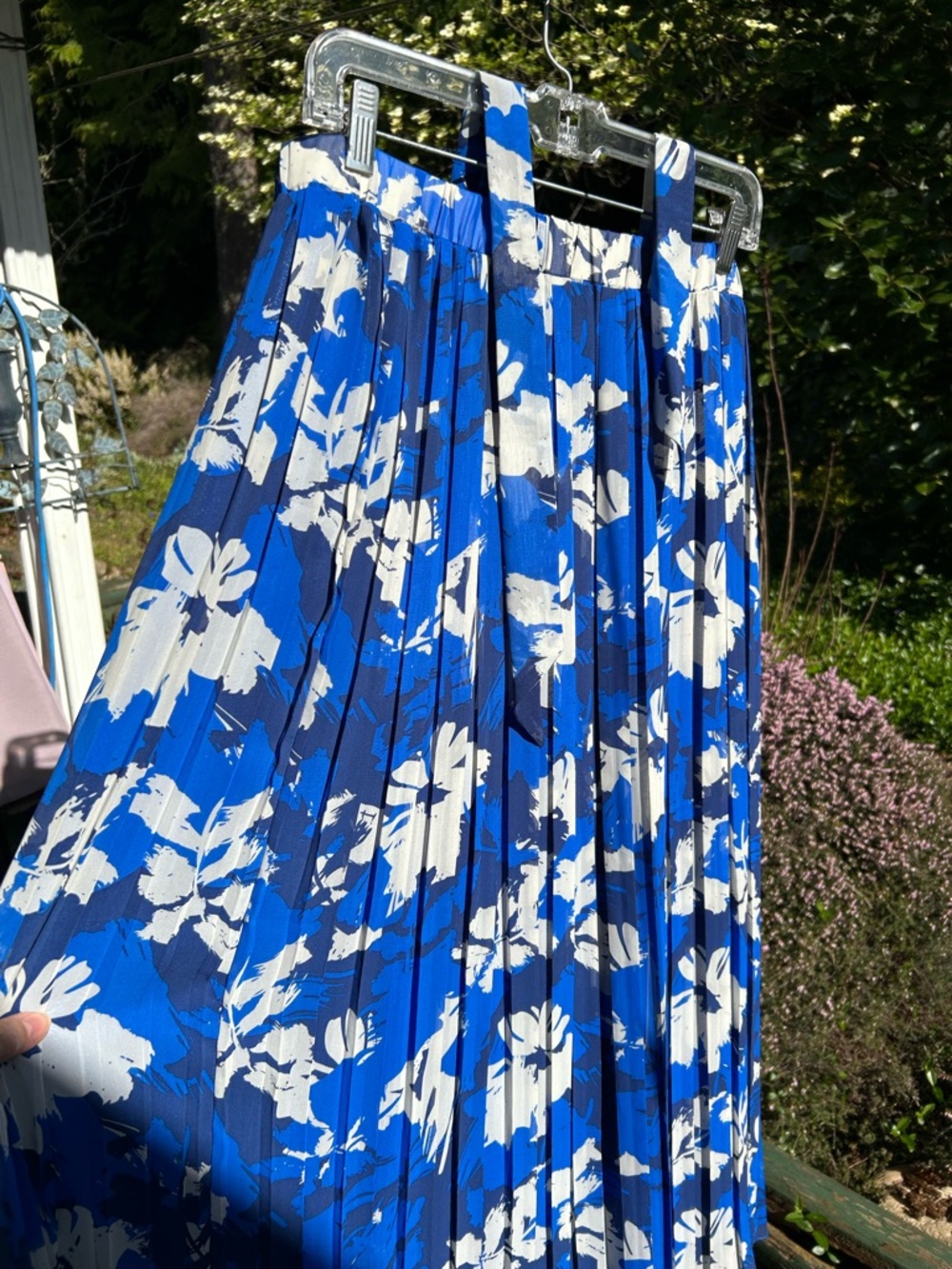Joie Blue and White Floral Midi Skirt